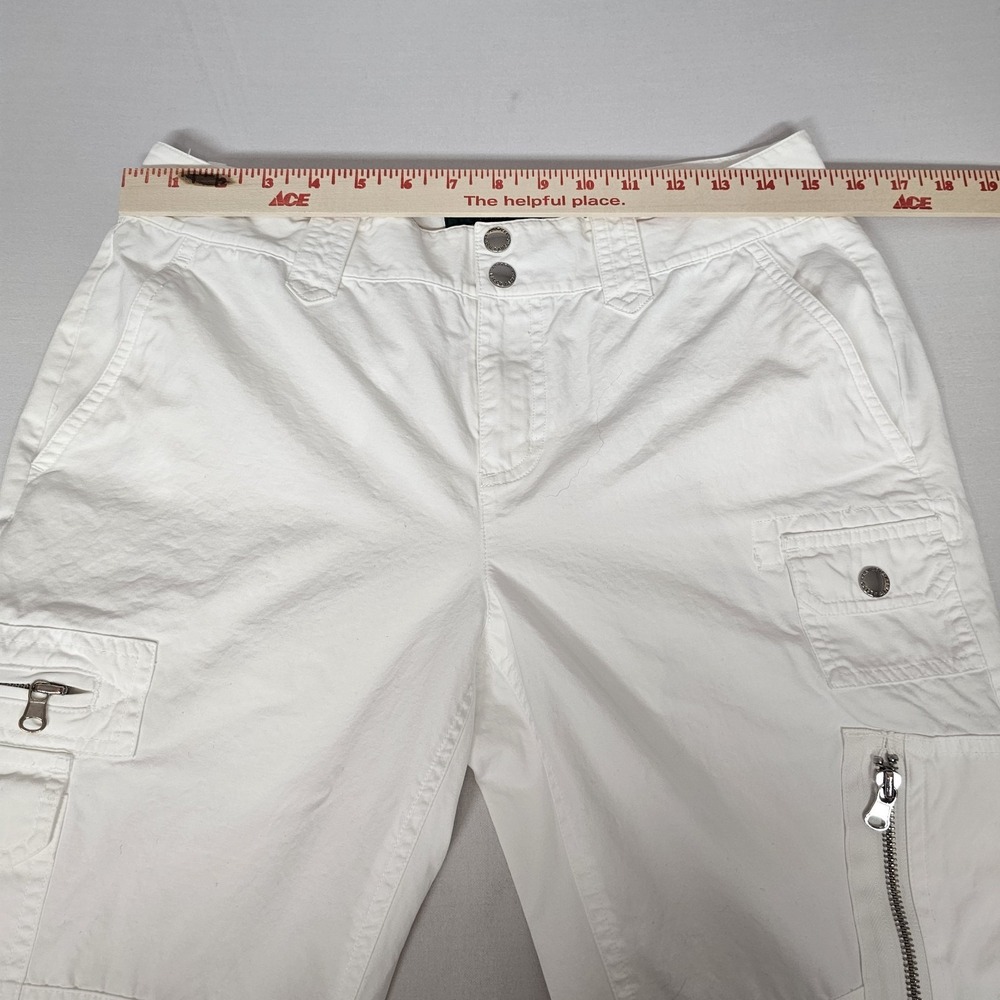 LRL Lauren Ralph Lauren Cargo Pants Womens Size 8P 8 Petite White Pockets EUC - Picture 7 of 10